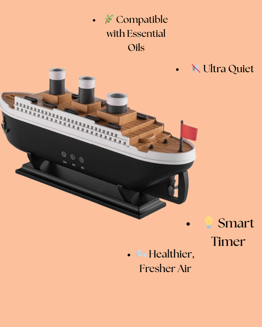 250ml Ocean Liner Aroma Air Humidifier with Essential Oil Diffuser